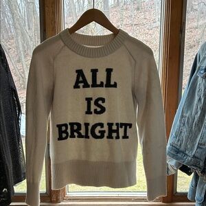 LOFT White Crewneck Sweater with Black Text
